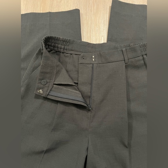 🇰🇷 Grey linen style wide leg trousers crop - Picture 2 of 13